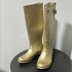 Hunter Metallic Gold Rain Boots